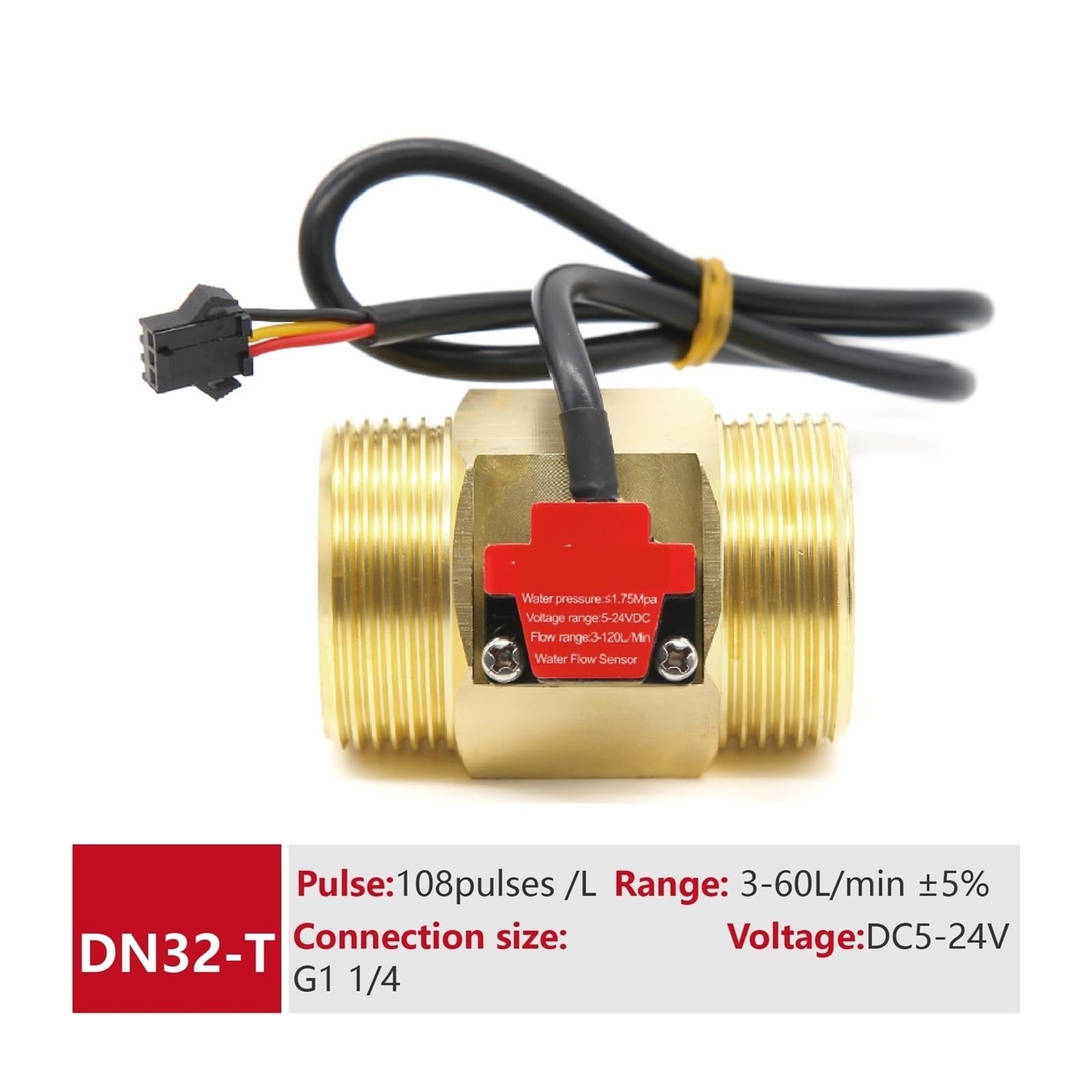 1 sensor de flujo de agua de latón. | Respuesta sensible(DN32-T)
