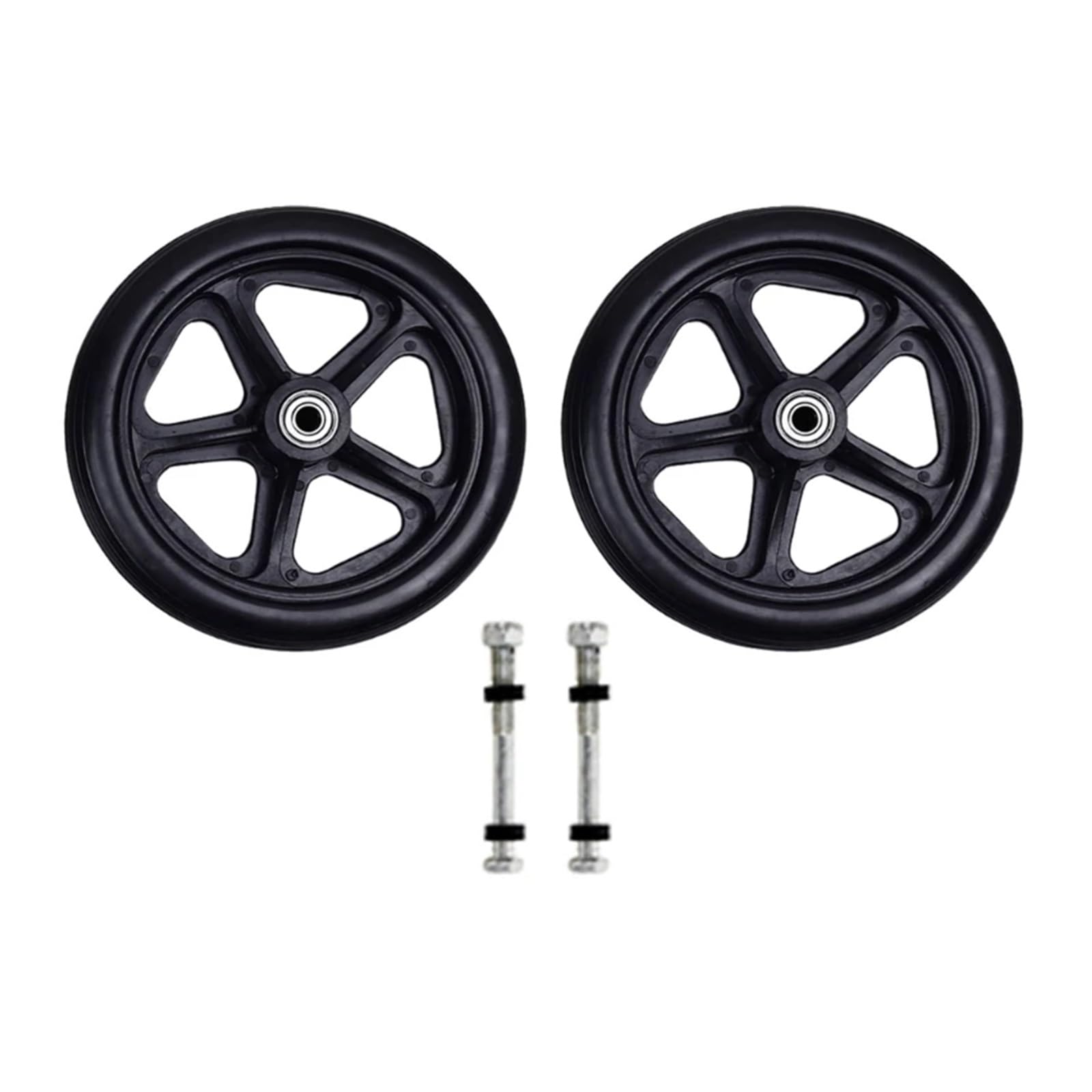 NeumáTico Silla De Ruedas Rueda delantera for silla de ruedas resistente, rueda sólida Flexible, 2 uds., 6/7/8 pulgadas(Black,8 inches)