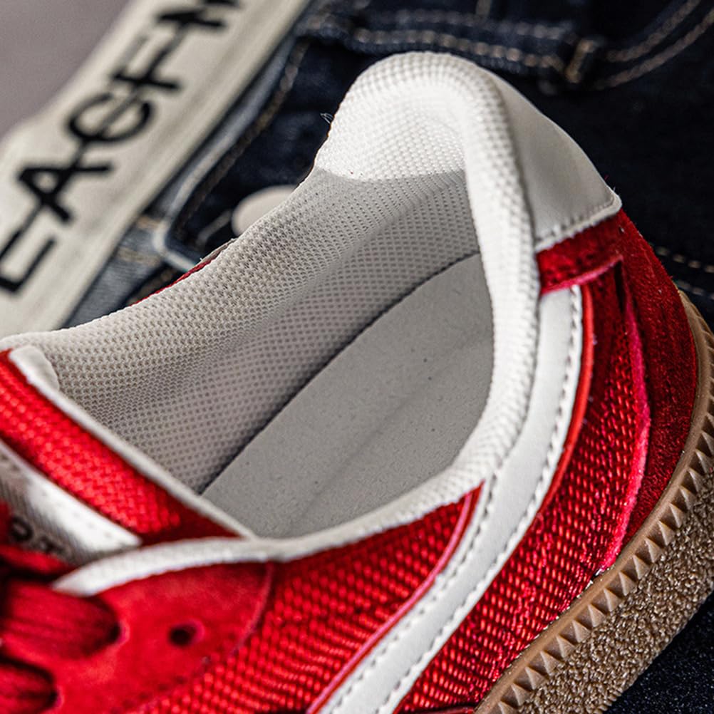 Zapatillas Retro De Moda Coreanas para Mujer con Cordones Punta Redonda Plantilla De Espuma Viscoelástica Tacón Cuadrado Zapatillas Deportivas para Viajar Y Uso Diario