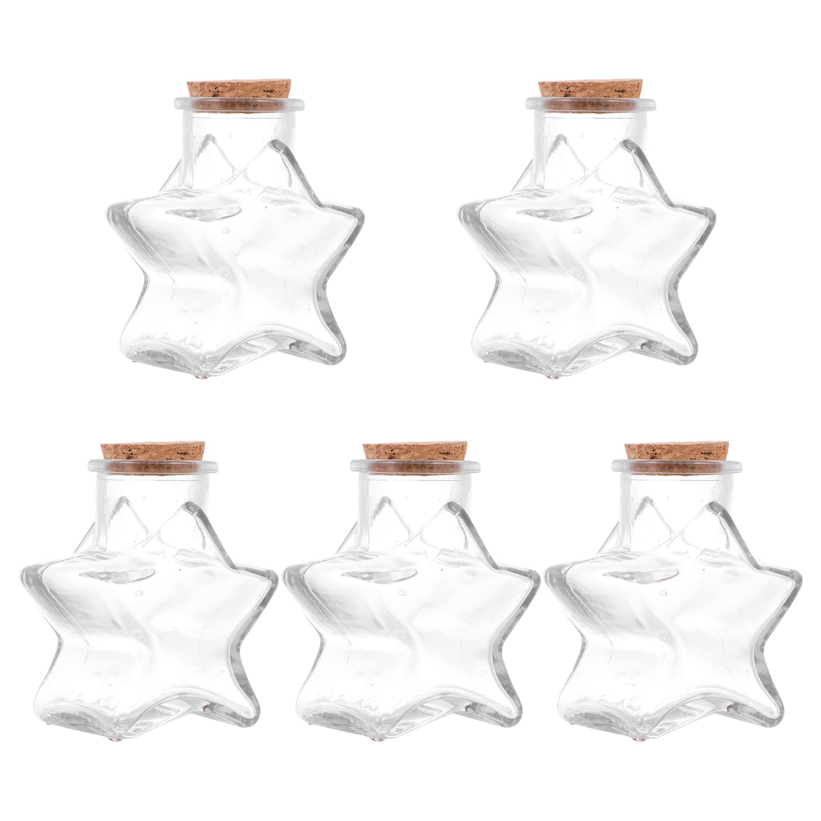 Amosfun Confezione Da 5 Barattoli in Con Messaggio - Bottiglie in Con Di Sughero Decorazioni Bottigliette Di Profumo Accessori Per Foto