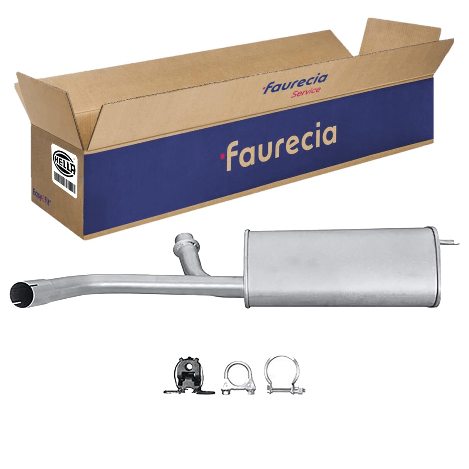 HELLA 8LD 366 027-991 Tłumik końcowy - Easy2Fit® Kit - z tyłu - jednoczęściowy - Komplet z elementami do montażu