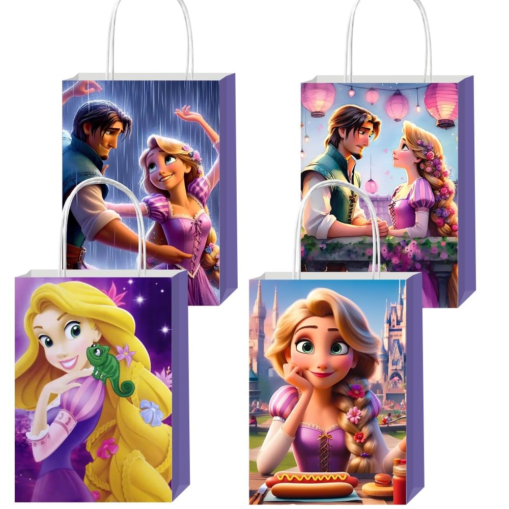 CICICO 12pcs Princess Gift Bags Goodie Bags with Handles for Kids Birthday Party Decorations Supplies