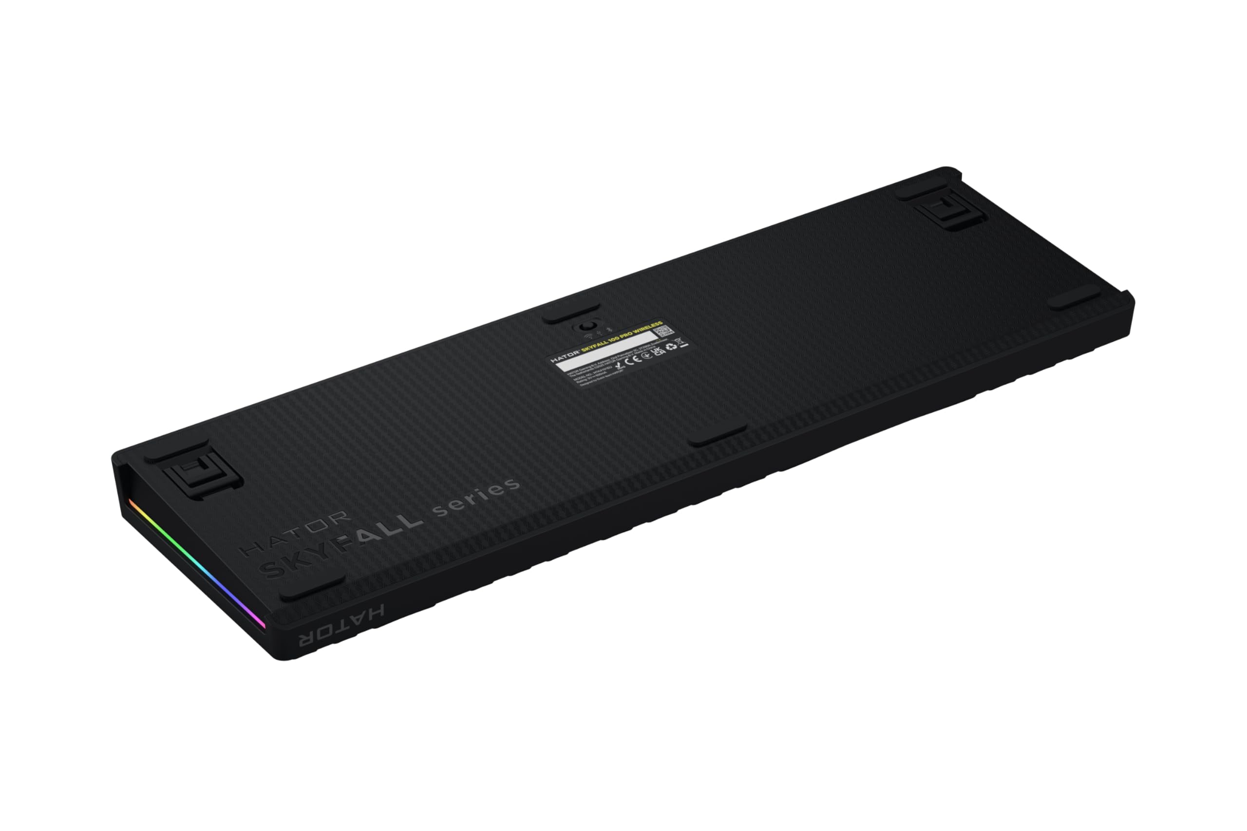 HATOR Skyfall 100 Pro - Tastiera meccanica da gioco wireless con interruttori meccanici silenziosi, sostituibile a caldo, RGB, montaggio a guarnizione, schermo TFT, 1000 Hz, 2,4 GHz/Bluetooth/USB-C