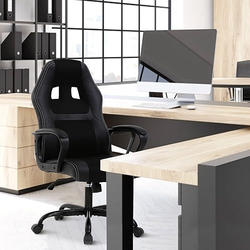 Miniatura 8 de Silla ergonómica de oficina, silla de escritorio barata, silla de juegos de PC de malla con soporte lumbar, respaldo alto ajustable, silla
