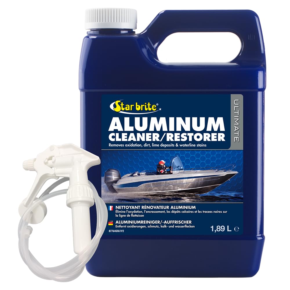 STAR BRITE Ultimate Aluminum Cleaner & Restorer - Aluminum Boat Cleaner - Perfect for Pontoon Boats, Jon Boats & Canoes, 1,89L