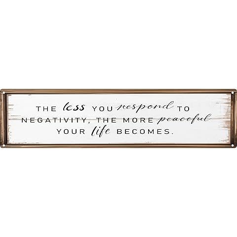 Negativity Response Metal Sign 4x16in Motivational Plaque for Yoga Room Meditation ...