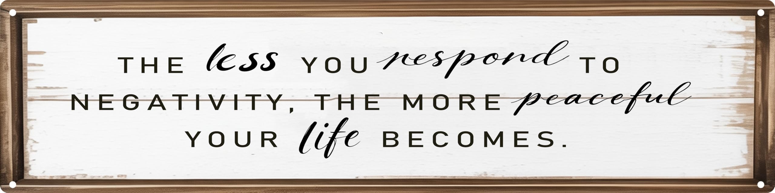 Aimlayton Negativity Response Metal Sign 4x16in Motivational Plaque for Yoga Room Meditation Wall Art