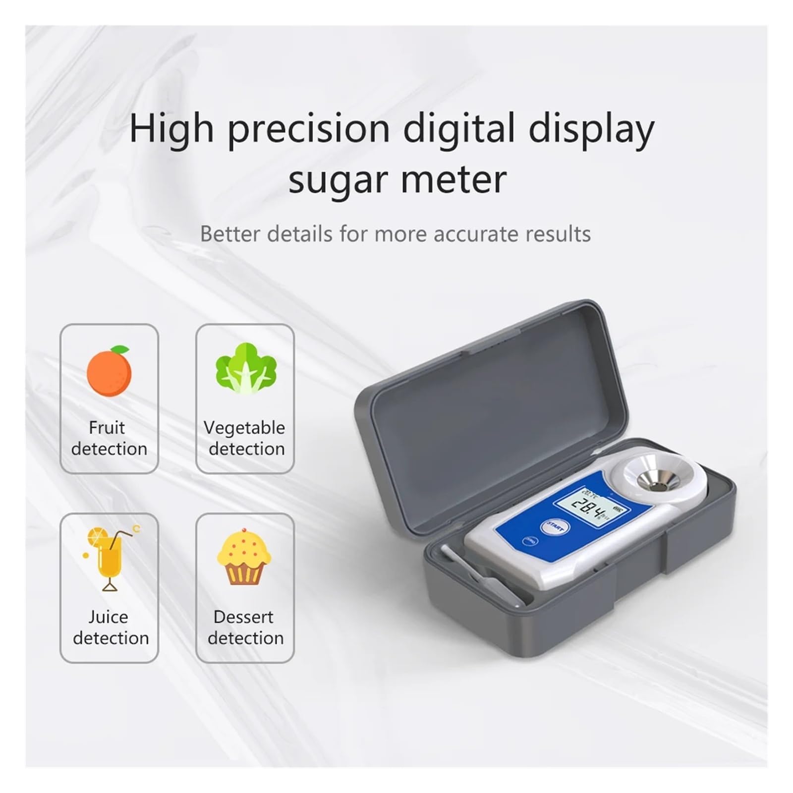 Refractómetros digitales Brixmeter, IP67 Jugo de frutas Bebidas Probador de azúcar, Instrumento de medición del contenido de azúcar Respuesta Rápida