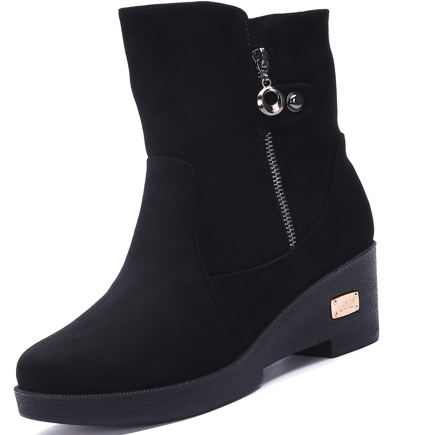 Damen Schneestiefel Keilabsatz Winterstiefel Warme Gefütterte Winterschuhe Rutschfest Stiefel Boots Schlupfstiefel Stiefeletten Gr.36-42
