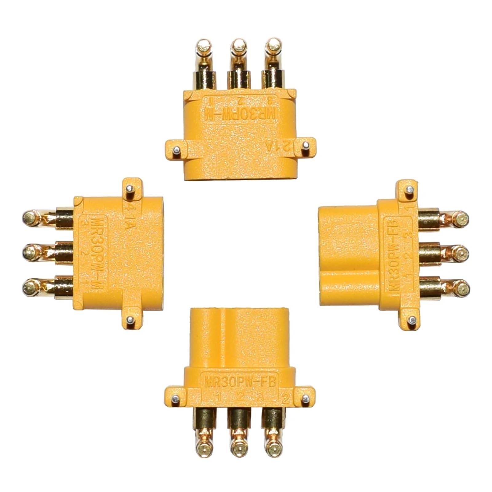 10PCS MR30PW MR-30 PCB 3-pin PCB Männlich Weiblich 2mm Rundstecker Stecker for RC Lipo Batterie multicopter Flugzeug Auto Spielzeug(10 PCS MR30PW-M)