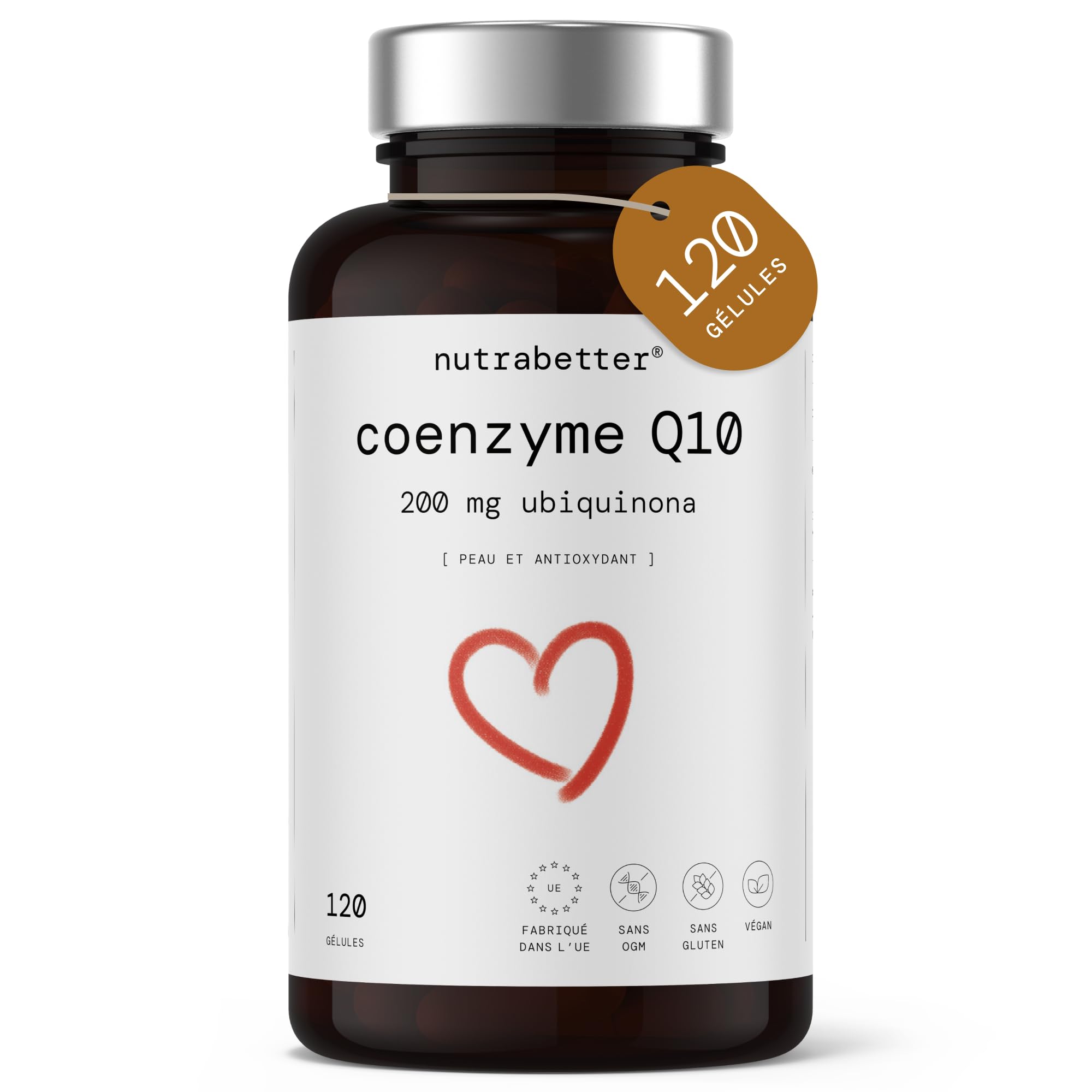 Coenzyme Q10 200mg | 120 gélules végétaliennes de CoQ10 100% pure pendant 4 mois | Premium Q10 naturellement fermenté | Energie, Cœur et Anti-âge naturel | Haute biodisponibilité