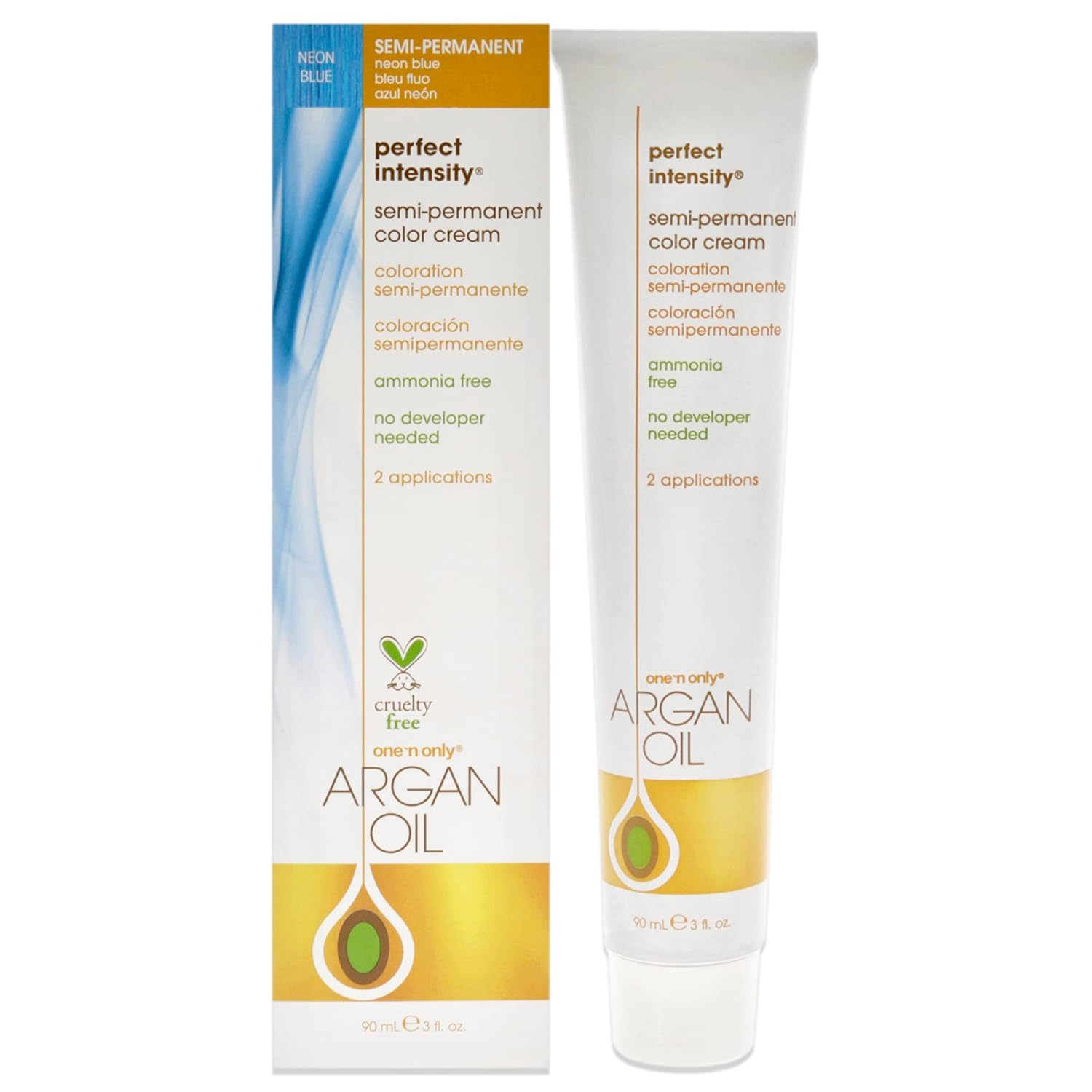 Argan Oil Perfect Intensity Semi-Permanent Color Cream - Neon Blue by One n Only for Unisex - 3 oz Hair Color
