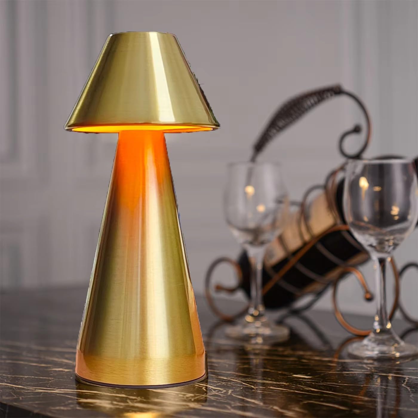 Divik LED Rechargeable Table Lamp, 3 Color Modes, Touch Control Cordless Lamp - USB Powered Night Light for Home, Office, Café or Restaurant Use (1Pcs) (Pyramid Shape)-image-22