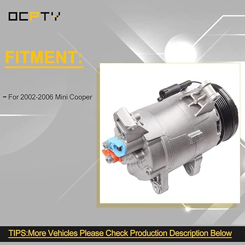 Miniatura 8 de OCPTY Compresor de CA para Mini Cooper 2002-2006 1.6L DW97275 10363511 CS20066 5512306 97275 621066 97275 98275 2041699 5512306 64441699 52691 8122