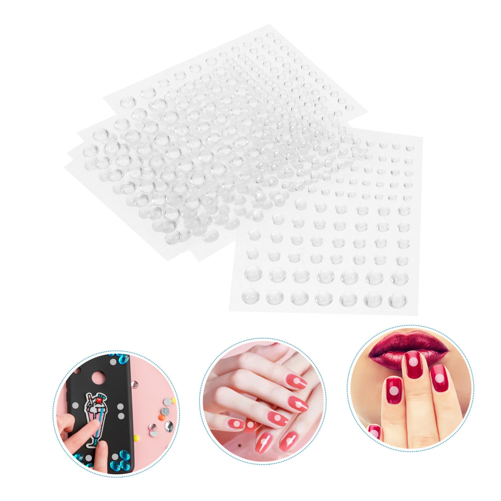 SHINEOFI 32arkusze Transparentne Naklejki Kształcie Kropli Wody Arkuszy Do Dekoracji Kart Etui Telefony Nail Art i Roślinnych Akcentów Łatwe Aplikacji Samoprzylepne Akcesoria