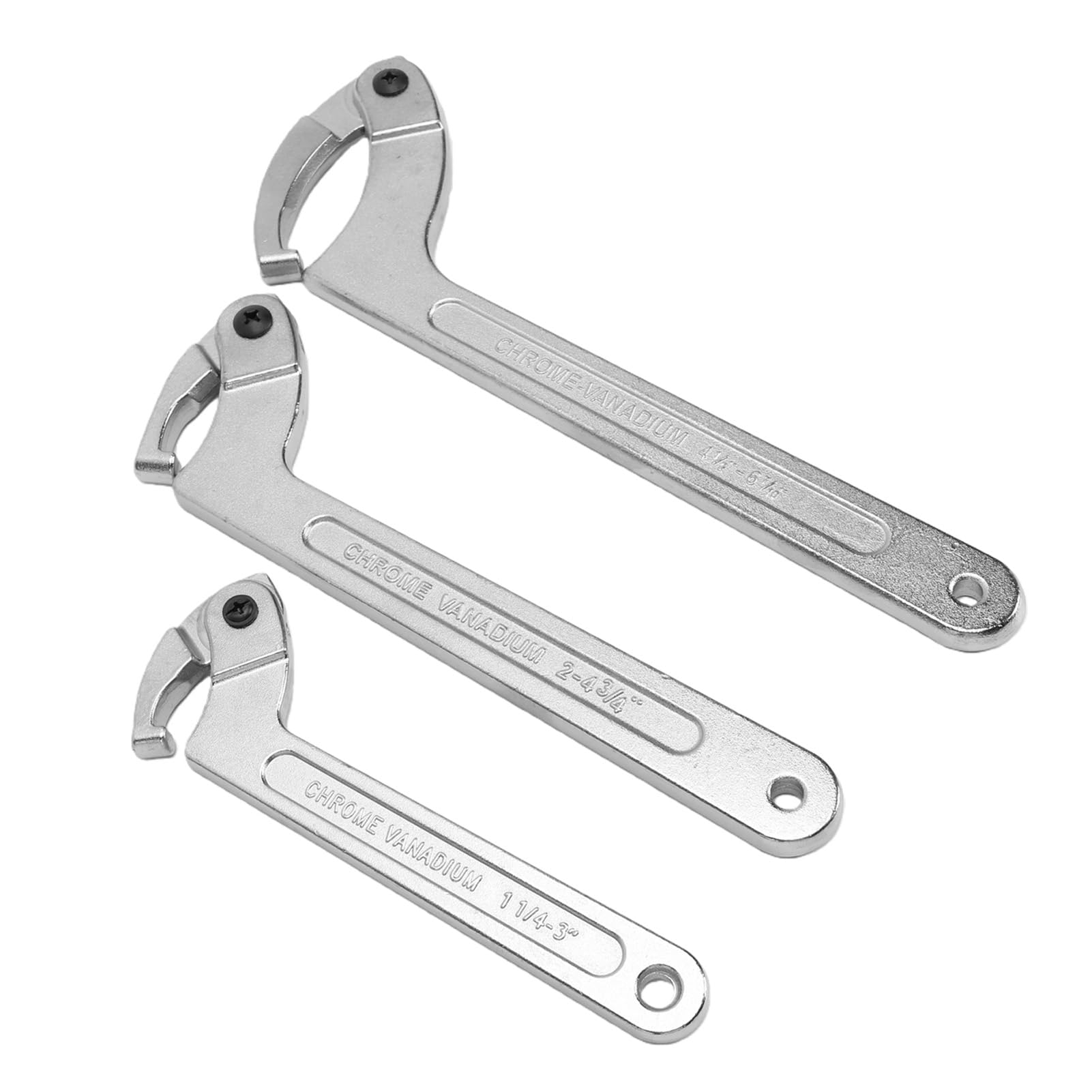 Juego de Herramientas de Llave Inglesa de Pasador Ajustable de 3 Piezas, Herramientas de Llave de Tuerca de, Llaves Espiral Gancho Pasador en Forma de C,