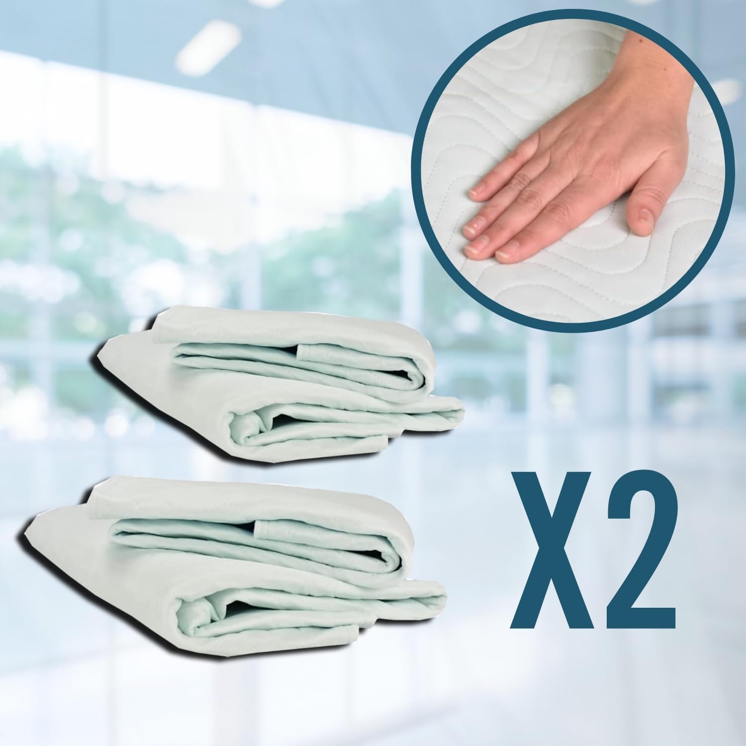 OrtoPrime Pack 2 Empapadores Cama Adultos Lavables Absorbentes 3,15 litros/m2 - Más de 200 Lavados - Impermeables 4 Capas - Bebe Protector con Alas 90 x 85