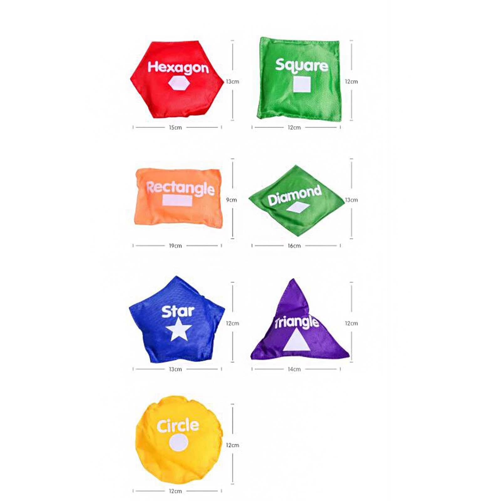 Set di Sacchetti di Fagioli da Lancio per Bambini, Gioco Educativo con Sacchetti di Sabbia per Divertirsi all'Aria Aperta, Geometria