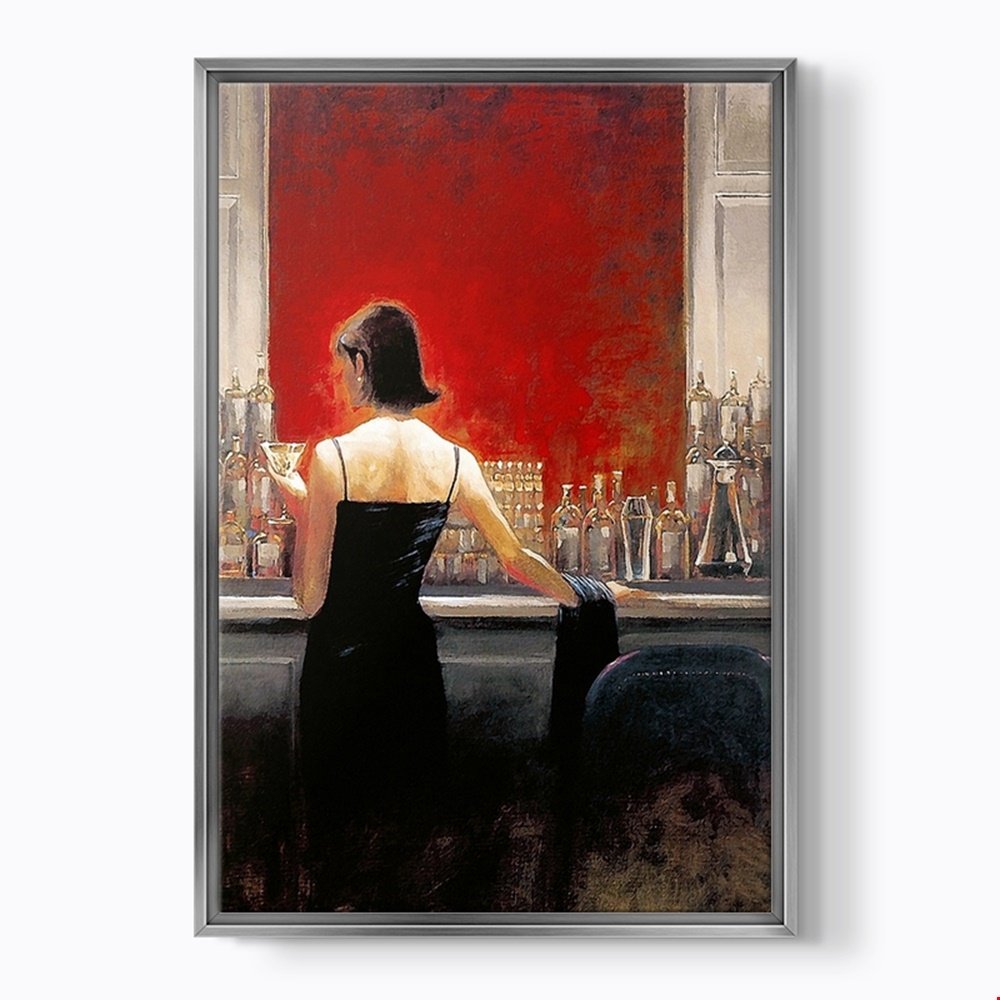 PlusCanvas - Evening Lounge - Brent Lynch - 30 x 45cm (12" x 18") Silver Framed Print