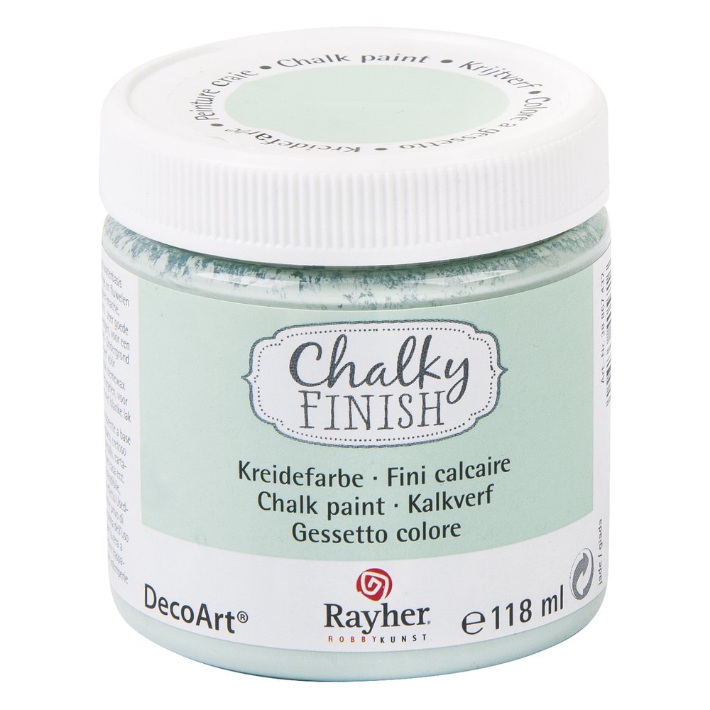 Rayher 38867432 Chalky Finish Water Based Chalk Paint for Shabby Chic, Vintage and Country House Style Looks, 118 ml (Pack of 1), Jade