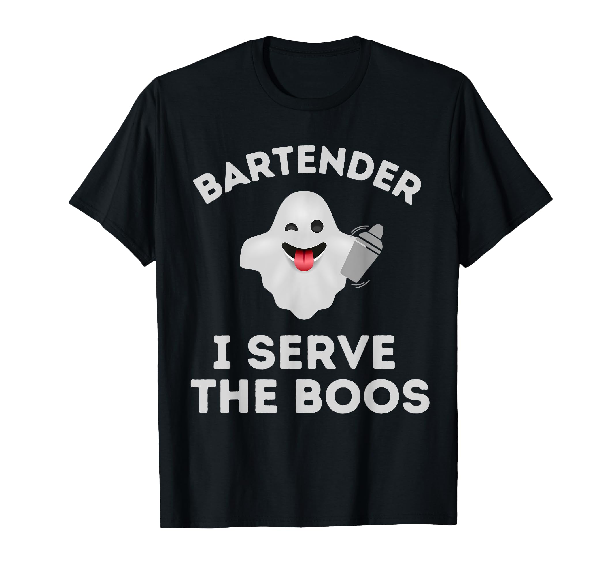 Blackheart Boxing CompanyBartender Halloween Shirt Bartender Ghost I serve the Boos T-Shirt