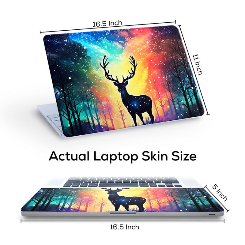 Image of Floral F40 Top+Wrist Pad Vinyl Laptop Skin /Sticker /Cover for 17 to 17.3 Inches Laptops Laminated-Removable-HD Quality Compatible for Hp-Dell-Sony-Lenovo-Asus etc.(16.5x11 Inches)