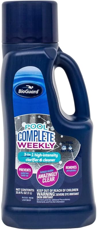 BioGuard Pool Complete Weekly, 1 Liter, Single Pack | 3-in-1 High-Intensity Clarifier & Cleaner, Prevents Waterline Buildup, Keeps Water Clear