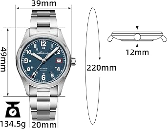 ADDIESDIVE NH35A Men's Automatic Winding Watch Sapphire Glass BGW9 Luminous with Stainless Steel Bracelet AD2070