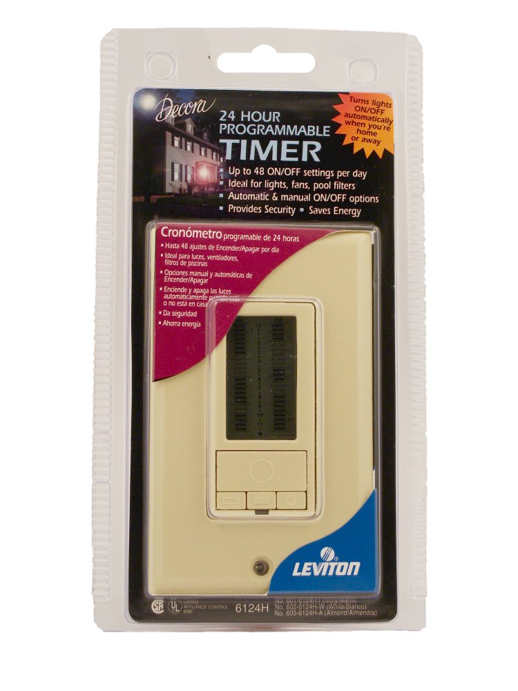 Leviton 6124HI Leviton 6124HI Decora LCD Timer Switch (24 Hour), Ivory Amazon.ca Tools