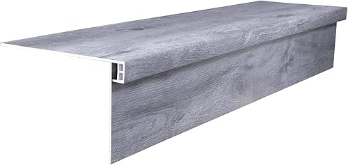 Lucida Surfaces Combo de peldaños y elevadores de vinilo de lujo Cubierta de peldaños de escalera de aspecto de madera con pegamento y elevador de Lucida Surfaces Combo de peldaños y elevadores de vinilo de lujo Cubierta de peldaños de escalera de aspecto de madera con pegamento y elevador de
