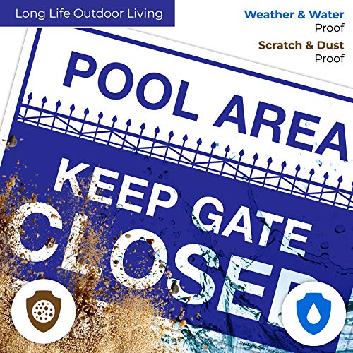 Panneau Pool Area Keep Gate Closed de qualité supérieure en aluminium inoxydable durable - 5