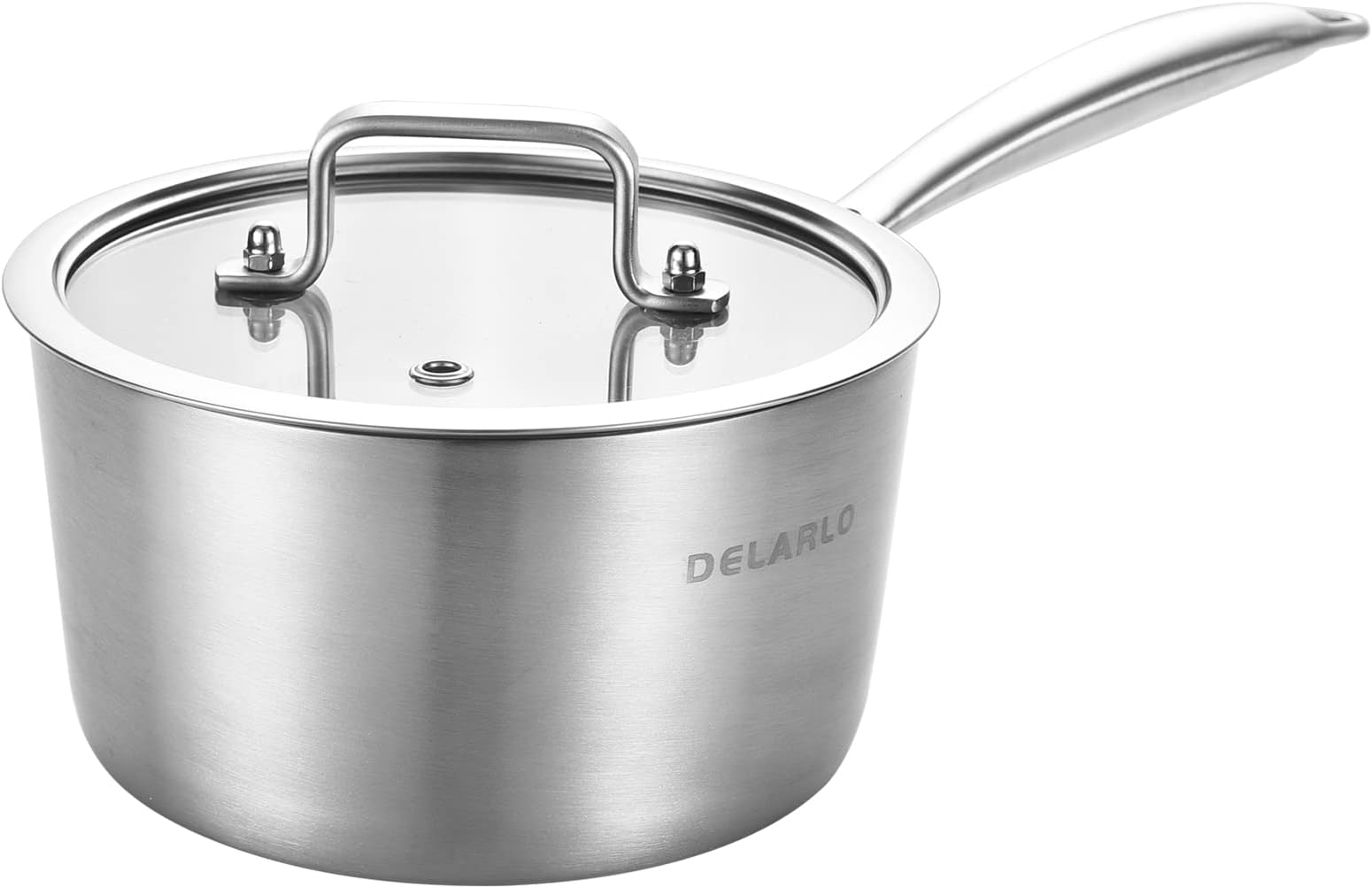 Whole Body Tri-Ply Stainless Steel 3 Quart Saucepan with Lid, Oven Safe 600℉, Heavy Duty Saucier Pan 3 Quart, Fast and Even Heat, Kitchen and Dining Sauce Pot, Induction Pot(Lids 300℉)