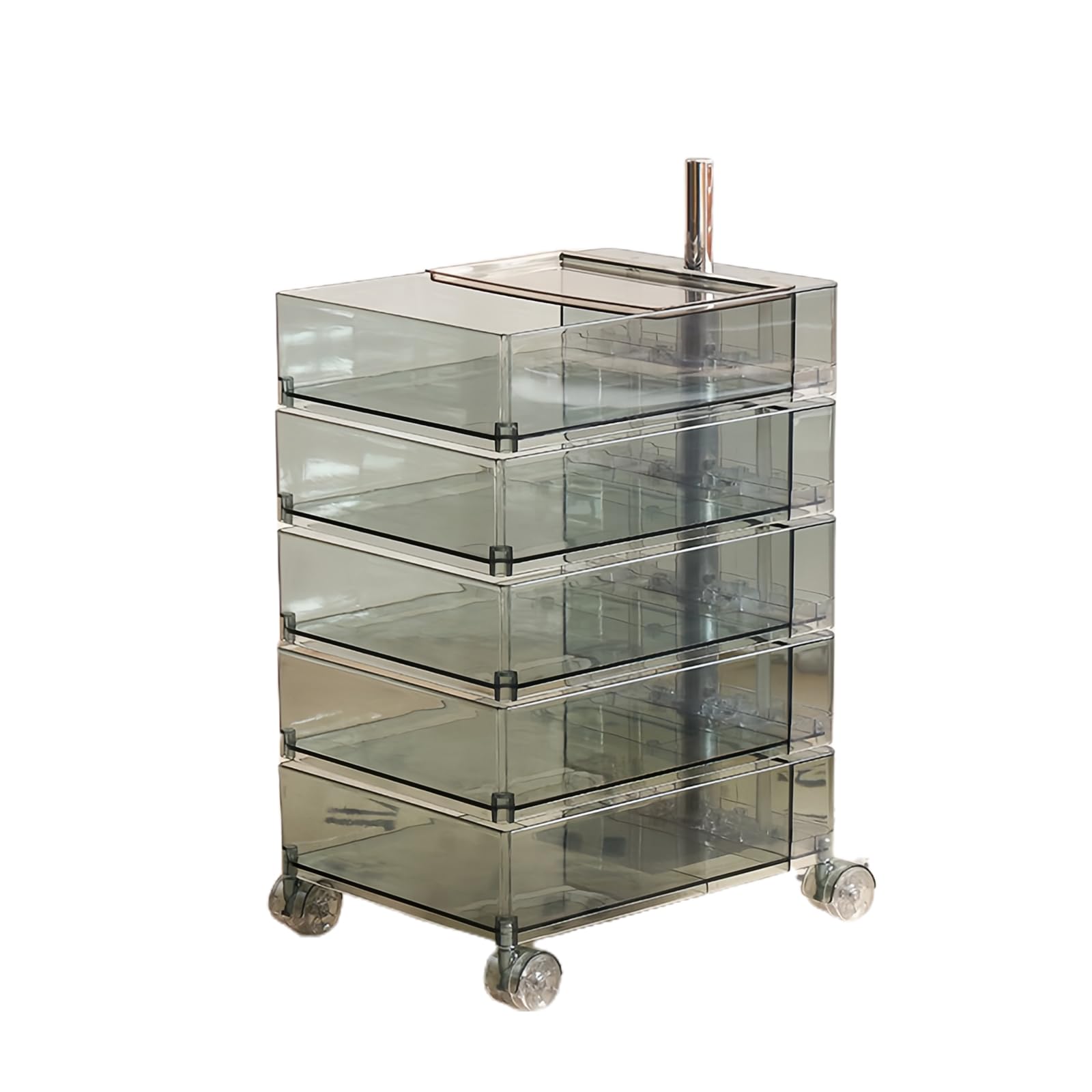 Amazon.co.jp: カラーラック ワゴン キャスター付き 5段トレイ