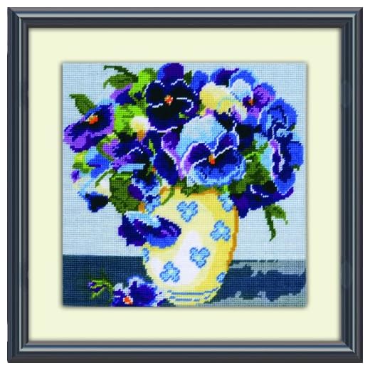 Design Works Crafts, 10" x 10" Needlepoint Kit, Pansies