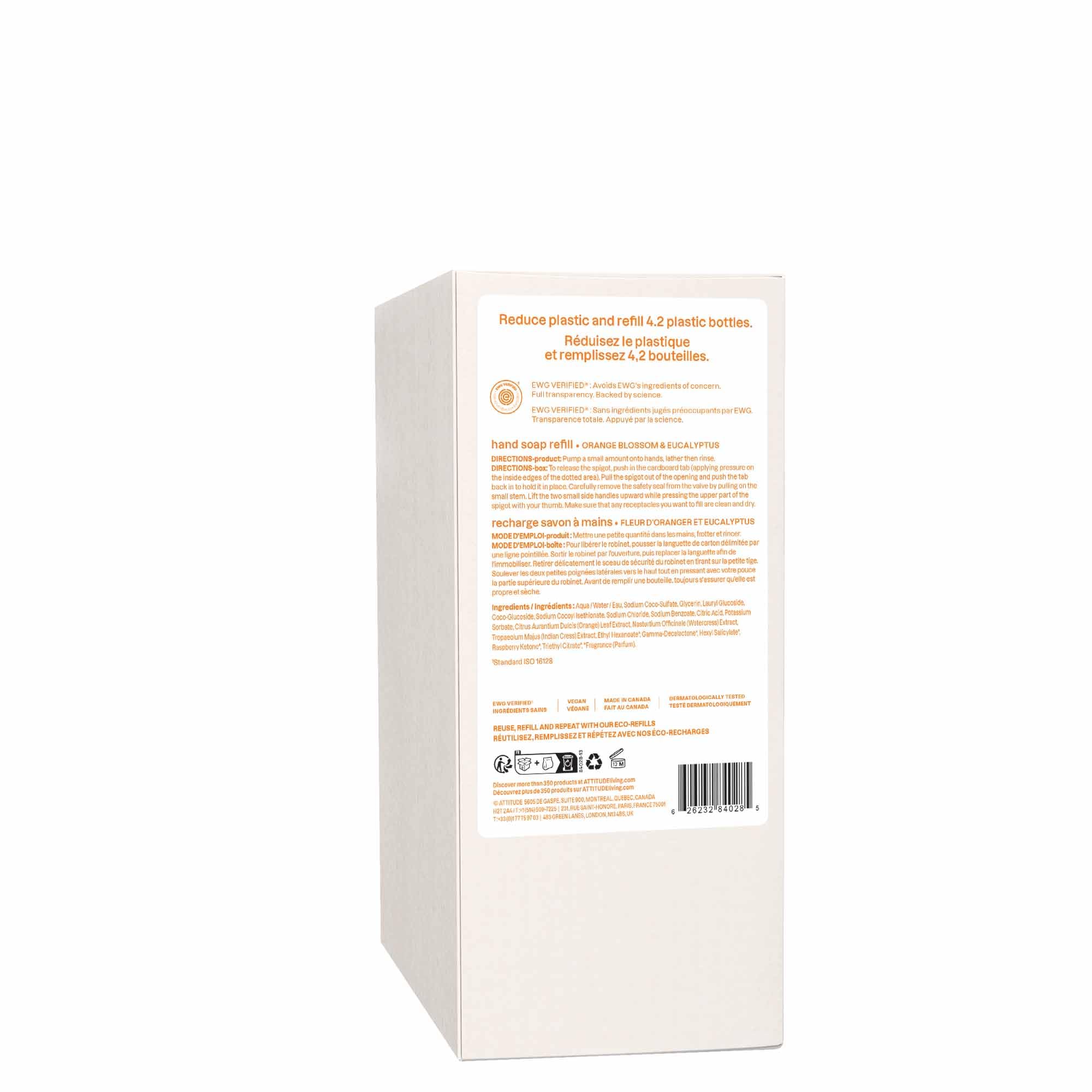 ATTITUDE Bulk2Go Super Leaves - Jabón de manos para rellenar, color naranja (1 x 2000 ml)