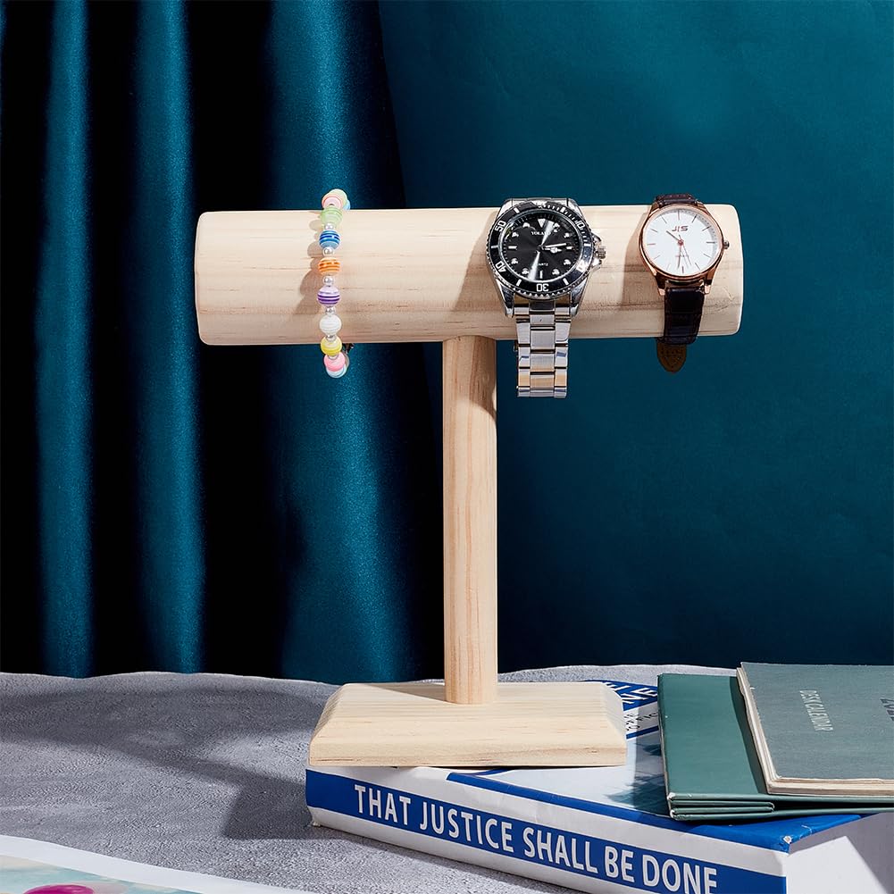 WIQUYBML Espositore per Braccialetti Espositore per Gioielli con Barra a T a 1/2/3 Livelli Supporto per espositori per Braccialetti Supporto per Gioielli Organizzatore per Braccialetti in Velluto Vet
