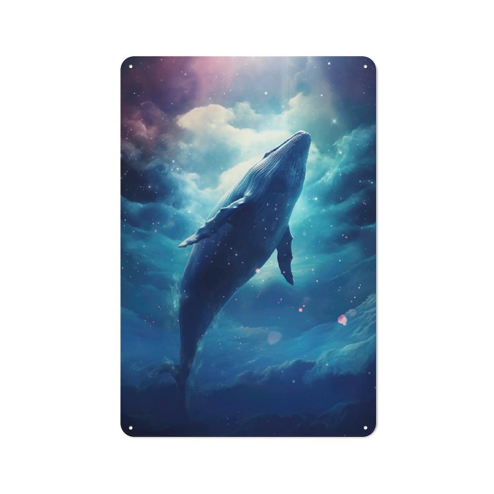 Junmoney Astral Whale Tin Wall Plaque 30X20cm With For Garage Or Workshop, For An Autumn Wall Display In Garage And Workshop