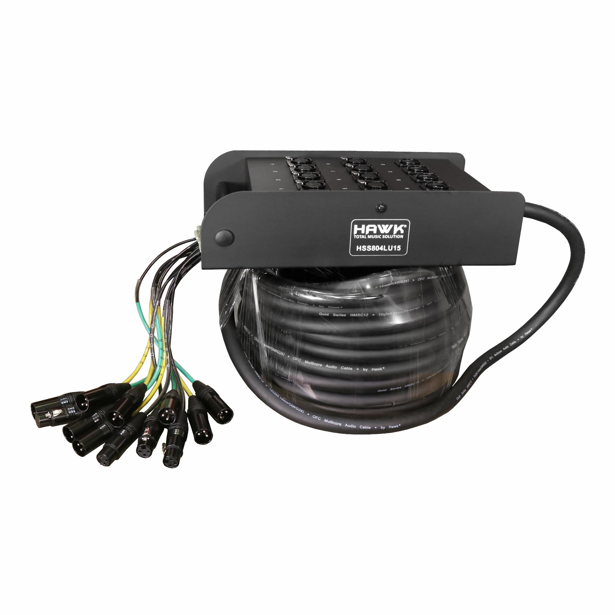 Hawk Total Music Solution HSS804LU30 Heavy Duty Readymade 12 channel Snake Cable, 8 input 4 output with Hawk Connector, 30 meters.-image-24