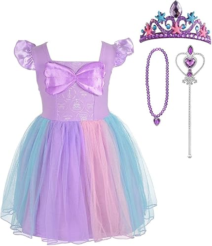 Dressy Daisy - Disfraz de vestido de princesa para Halloween, falda elegante de tul, atuendo de verano para bebés y niñas pequeñas