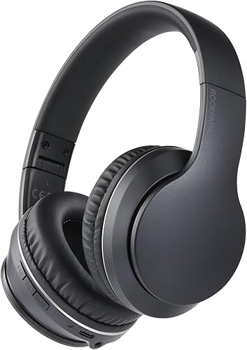 rockpapa E8 - Auriculares Bluetooth sobre la oreja con micrófono para niños, niñas, jóvenes, adolescentes, adultos, auriculares plegables con