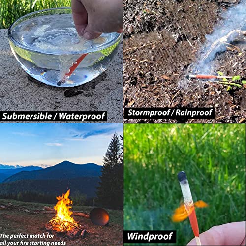 Stormproof Waterproof Matches, Weatherproof Submersible Match For Camping Hiking, A Must For Survival Kit- Windproof Match With Watertight Case -Emergency Fire Starter #TOP3