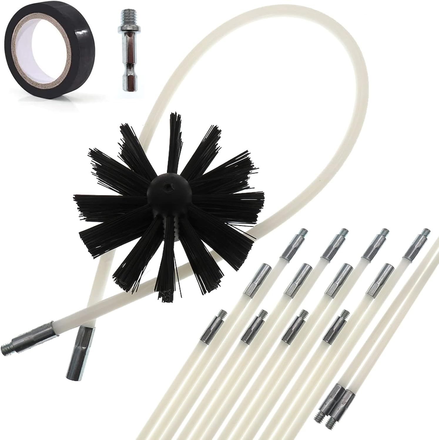 30 Feet Dryer Vent Cleaner Kit, Chimney Sweep Cleaning