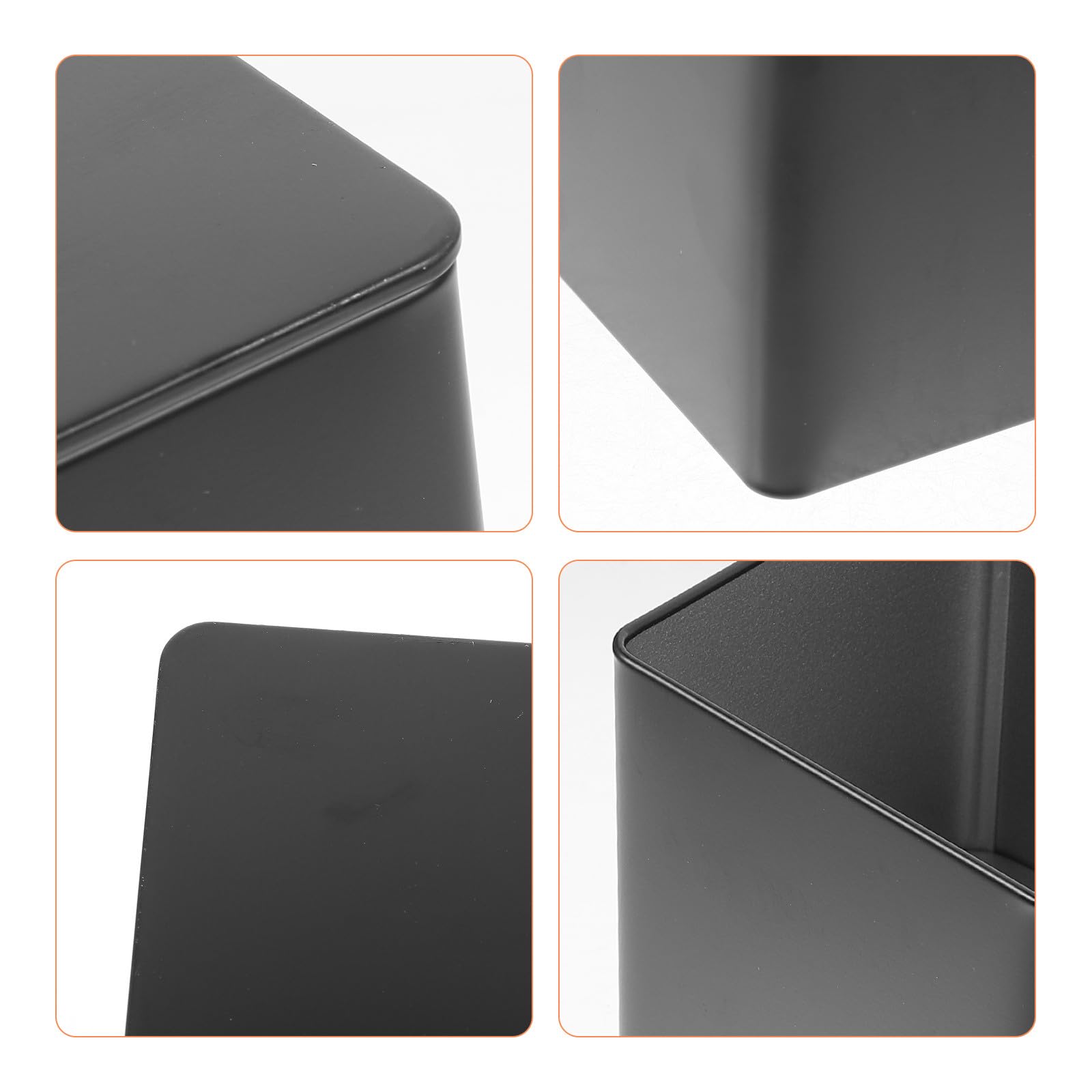 ibasenice Set de 4 Botes de Hojalata para Almacenamiento Hermético de Té Suelto y Café, Resistente a Daños, Color Negro, Adecuado para Almacenamiento y Embalaje de Regalos