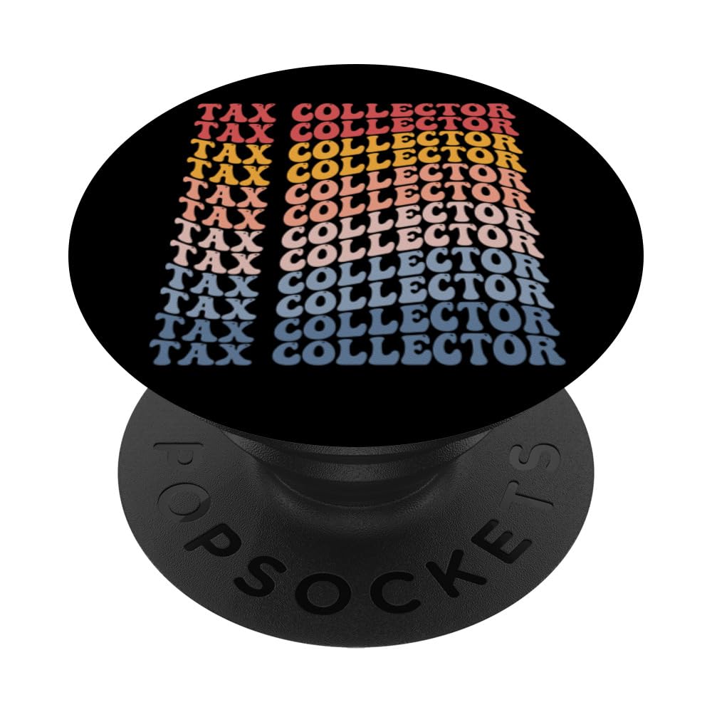 Tax Collector Groovy Retro PopSockets Swappable PopGrip, Black