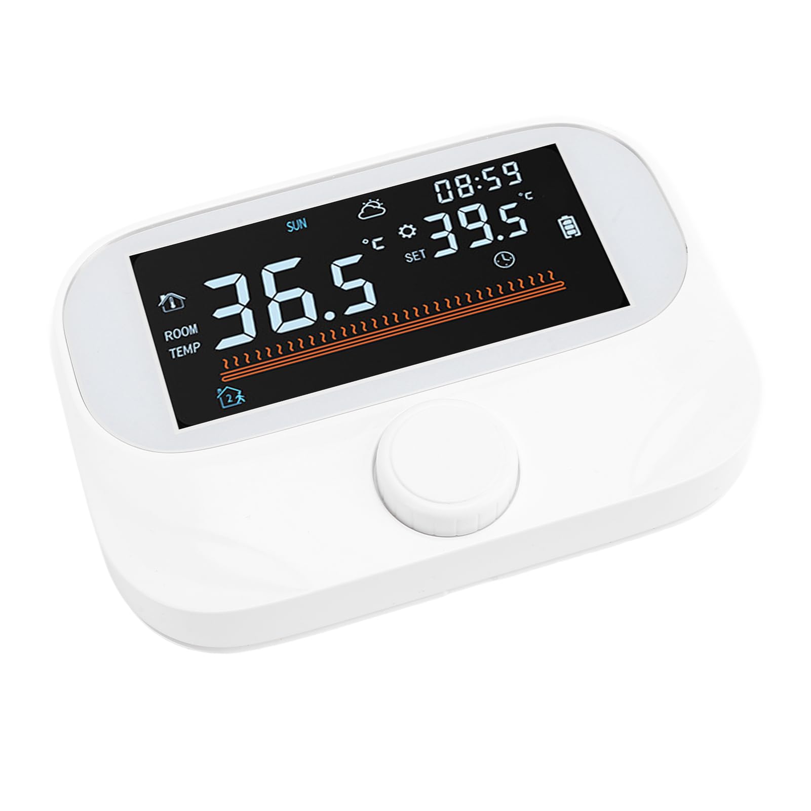 Qcwwy Programowalny System Kontroli Temperatury Sterownik Temperatury z Wyświetlaczem LCD Programowanie Przez USB Zasięg 300 Metrów dla Domowego Systemu Ogrzewania Inteligentny Termostat Programowalny