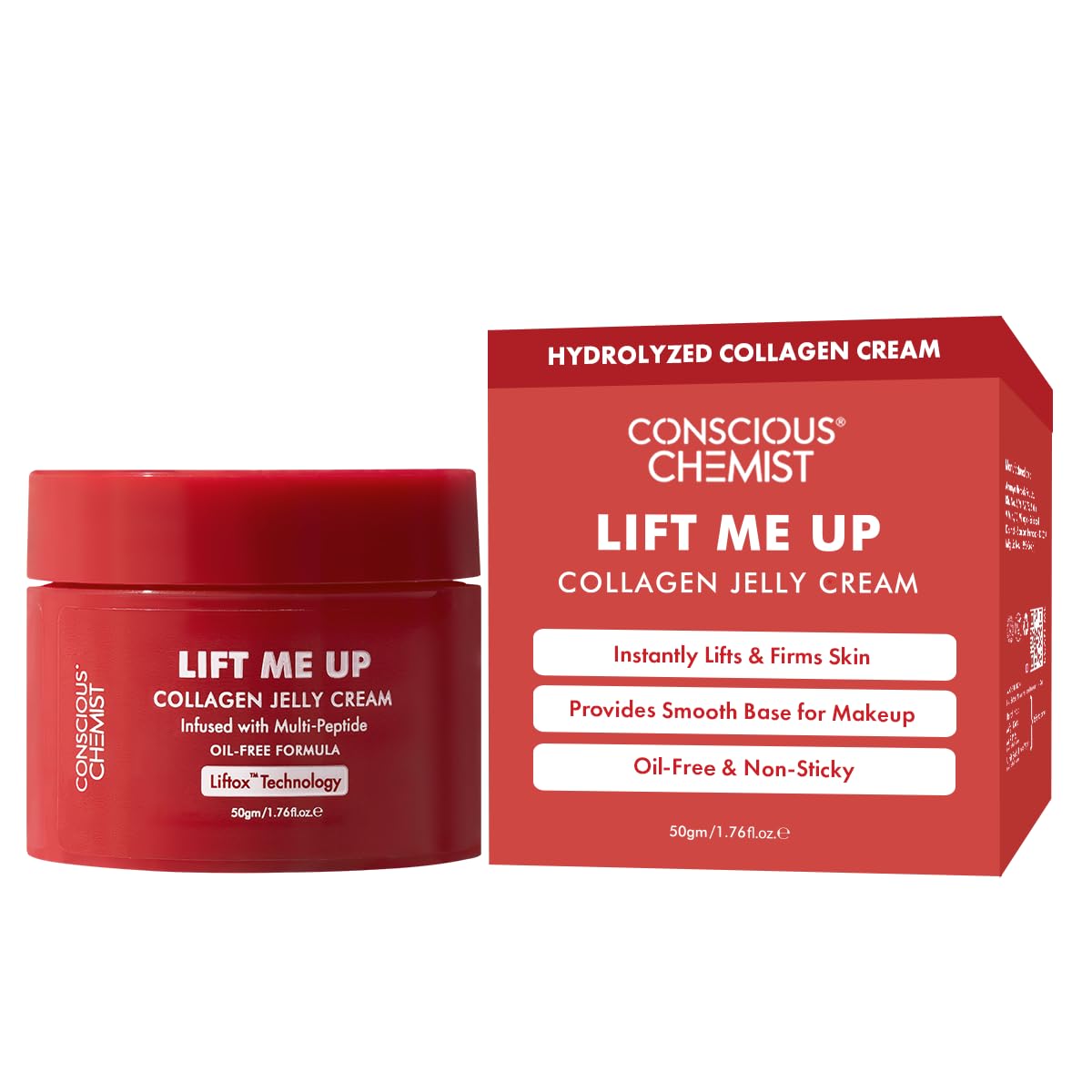 Conscious Chemist® Collagen Jelly Face Cream 50g | Niacinamide & Hydrolyzed Collagen | Powered by 6 peptides & Liftox™ technology | Sagging, Fine lines & Dullness | Anti-Aging Moisturizer | All Skin Types-picture-16