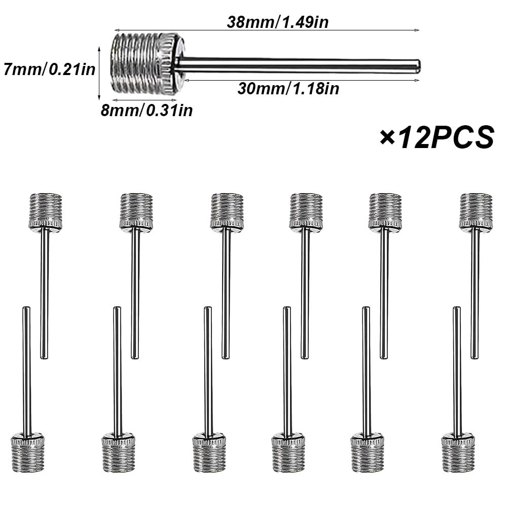 Aiguille de Pompe à Ballon, 12 Pcs Aiguilles de Pompe à Air, Aiguilles de gonflage pour Pompe à Ballon, pour Ballon de Basket-Ball, Volley-Ball, Football, Rugby