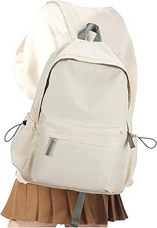 Backpack Lightweight bag Waterproof college backpack for cute Aesthetic backpack Casual Daypack for Men Women(Beige Green)