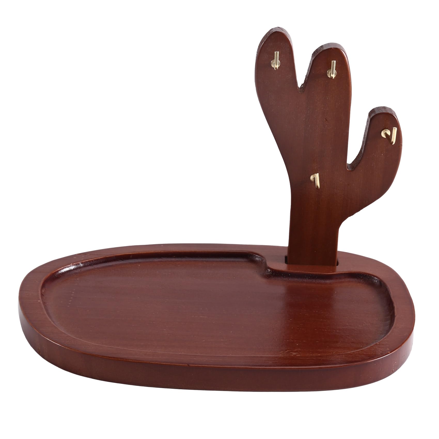 Aundhegrtt Retro Style Solid Wood Storage Rack, Decorative Glasses and Watch Display, Entrance Key Hanging Rack, Table