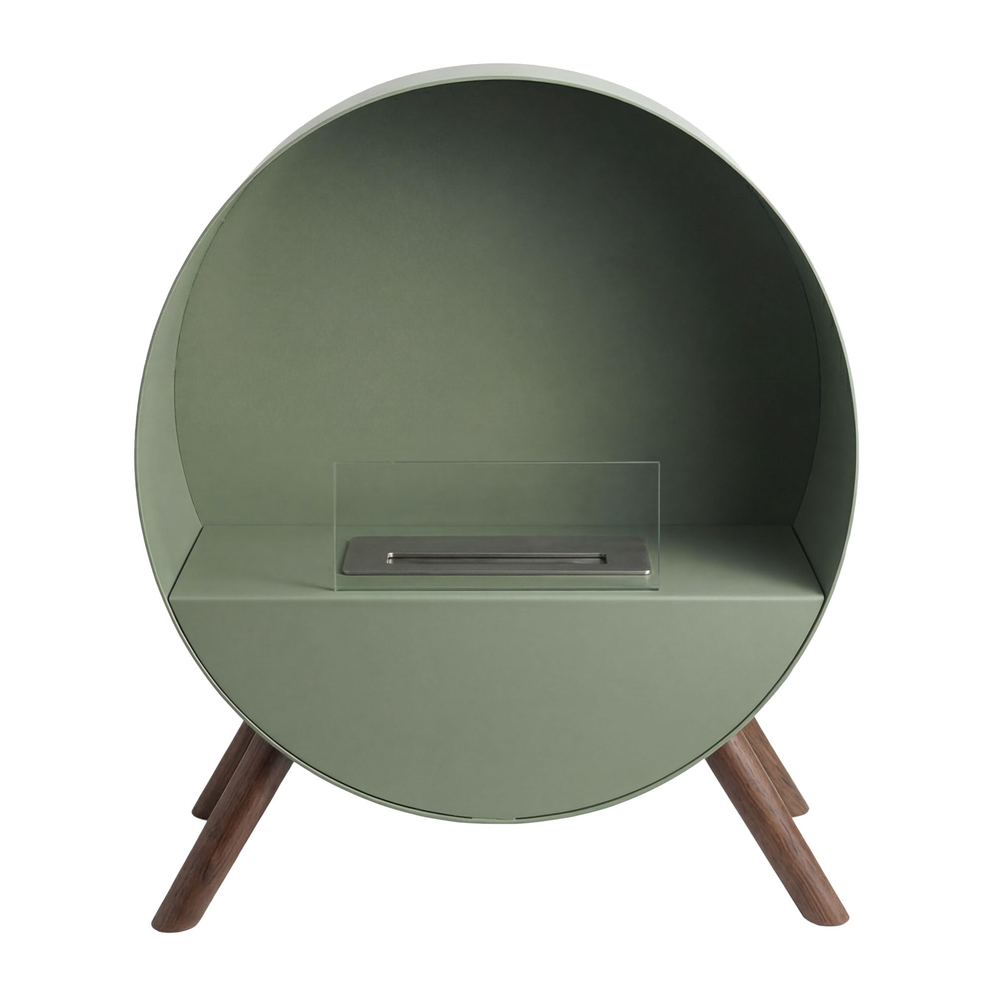 Frankystar Venere Camino da Pavimento 60x72x30 cm Design Interno Piedi Legno Pino Salvia